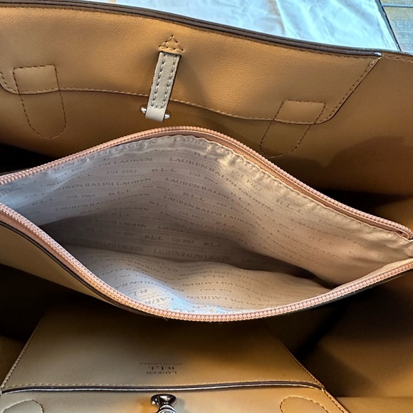 RALPH LAUREN Lauren Tote Dove Gray Leather - Picture 6 of 13